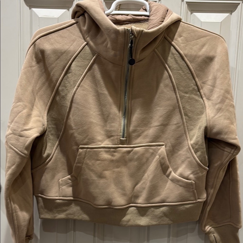 Tan Half-Zip Hoodie